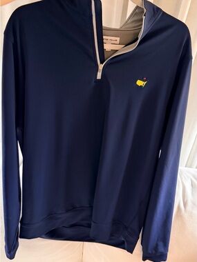 Peter Millar Masters Quarter Zip Pullover Augusta National Navy Medium